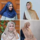 The Quiet Luxury Four — Aarzu Navy + Fajar Camel Ombré + Skin Jacquard Stripe + Caramel Brown Organza | Pack of 4 | Save PKR 735