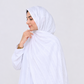 Safaid — White Jacquard Stripe Silk Hijab | Bridal & Umrah Silk Hijab Pakistan