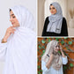 White, Grey & Champagne Striped Silk Hijab Pack of 3 | Save PKR 500