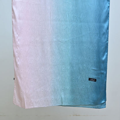 Zinc — Blush to Teal Ombré Silk Hijab | Luxury Silk Scarf Pakistan